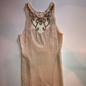Ivory bodycon mini dress from free people Gold S